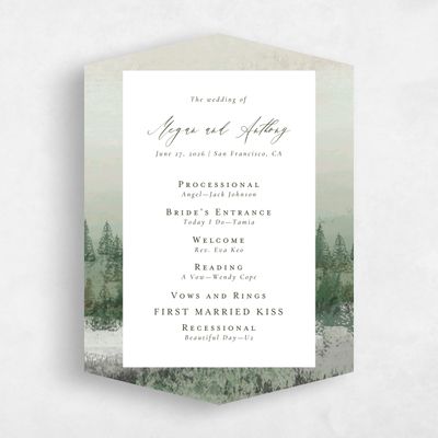 Green Diamond Wedding Program - Rockford