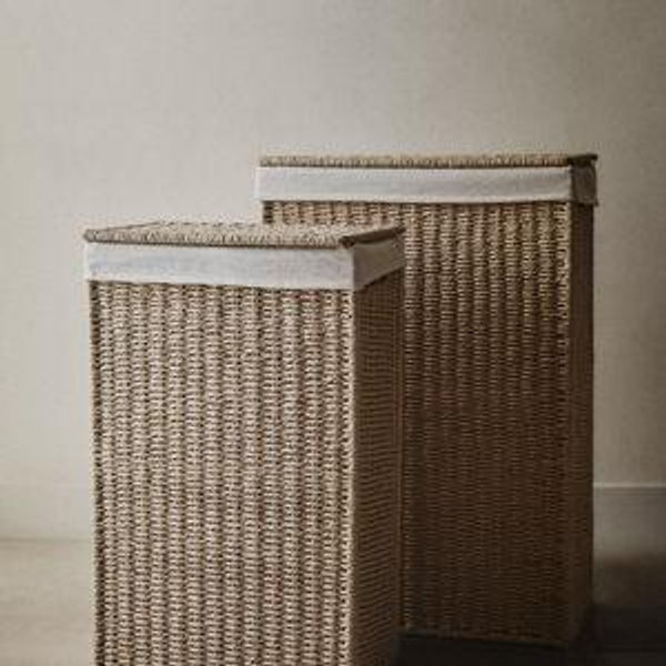 FABRIC-LINED LAUNDRY HAMPER