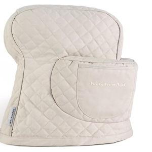 KITCHENAID Fitted Tilt-Head Stand Mixer Cover with Storage Pocket, Quilted 100% Cotton,14.4"x18"x10", Milkshake
