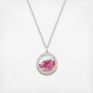 Mini Sterling Silver Shaker Birthstone Necklace