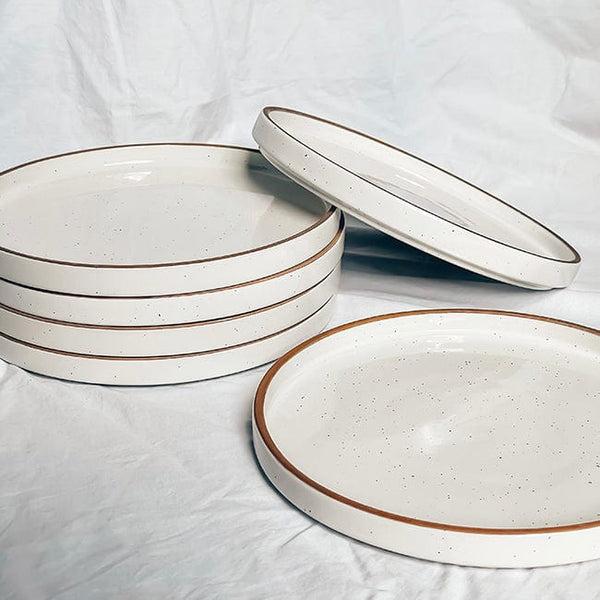 Mora Ceramics Salad Plates - 8 in - Vanilla White - Set of 6