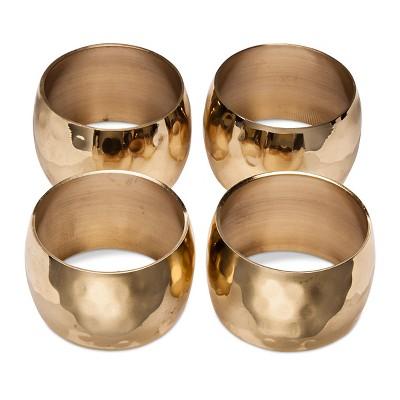 Gold Large hammered Napkin Ring (Set of 4) - Threshold™