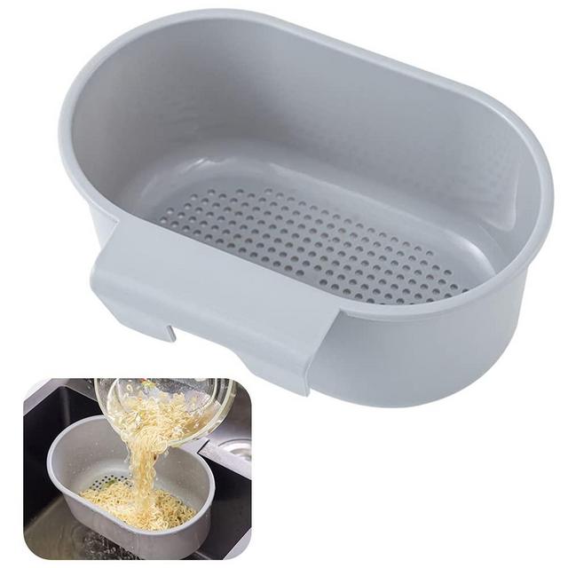 Sink Drain Strainer Basket, Multifunction Sink Strainer Kitchen Food Catcher for Filter Kitchen Waste and Wash Vegetables Fruits (Grey)