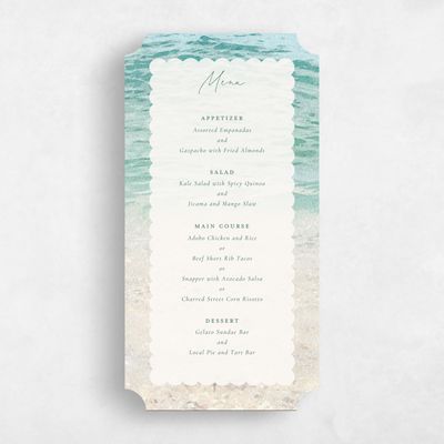 Blue Ticket Wedding Menu - Luve