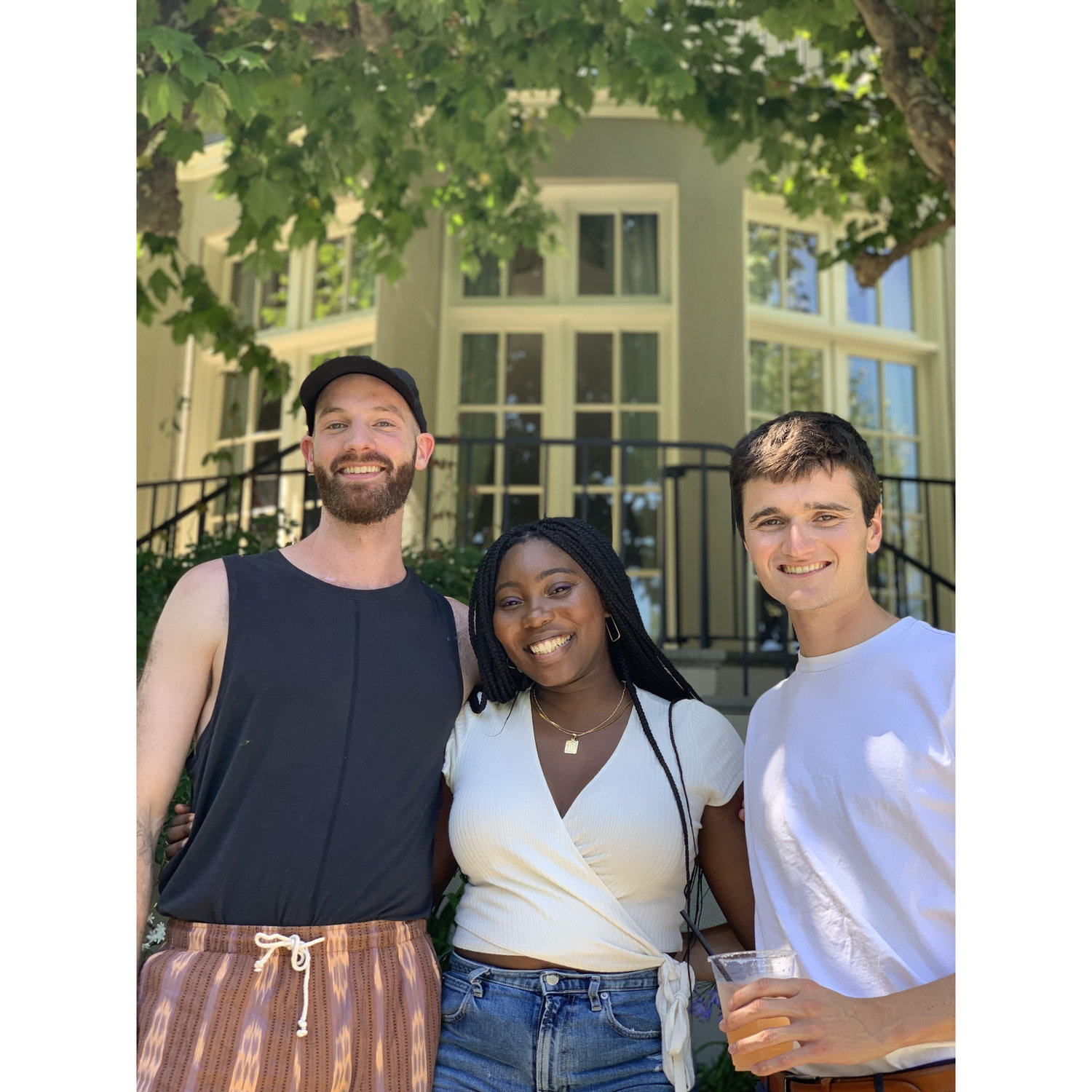 Eli and Cort with Mia, a Berkeley Law bestie and our officiant!