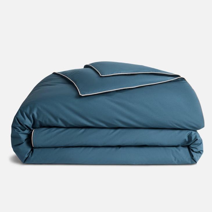 Piped Classic Percale Duvet Cover