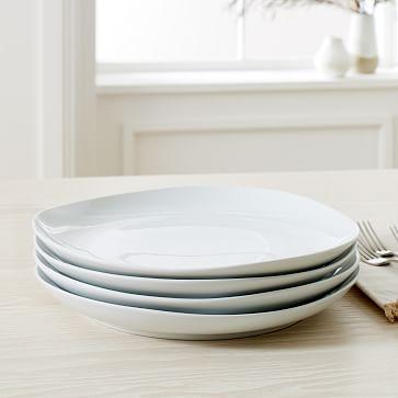 Organic Shaped Dinner Plates - White, Set of 4