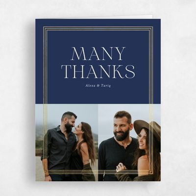 Midnight Blue Wedding Thank You - Teagan Multiphoto Foil