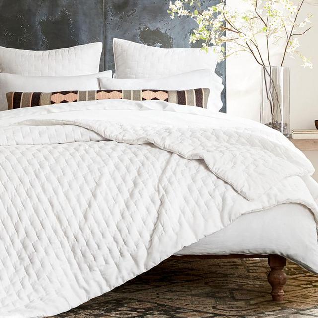 Bliss Cotton Linen Blend Quilt, Full/Queen, White