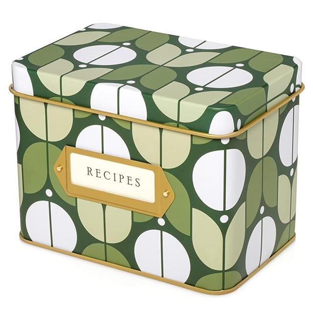 Jot & Mark Recipe Card Complete Gift Box | Decorative Tin Box, Recipe Cards, Index Dividers (14 dividers, 50 4x6 inch cards, 1 box)