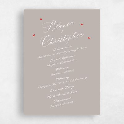 Greige, Brown Wedding Program - Estate