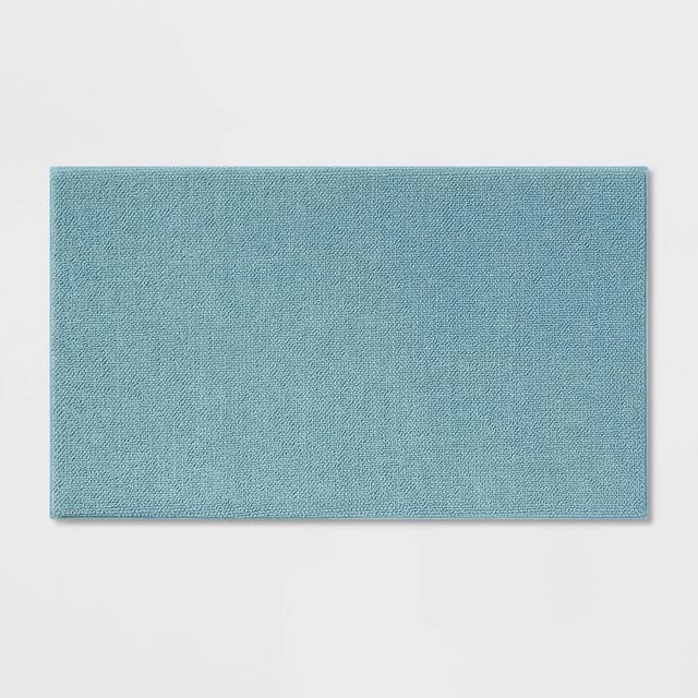 20"x34" Fine Chenille Memory Foam Bath Rug Aqua - Threshold™