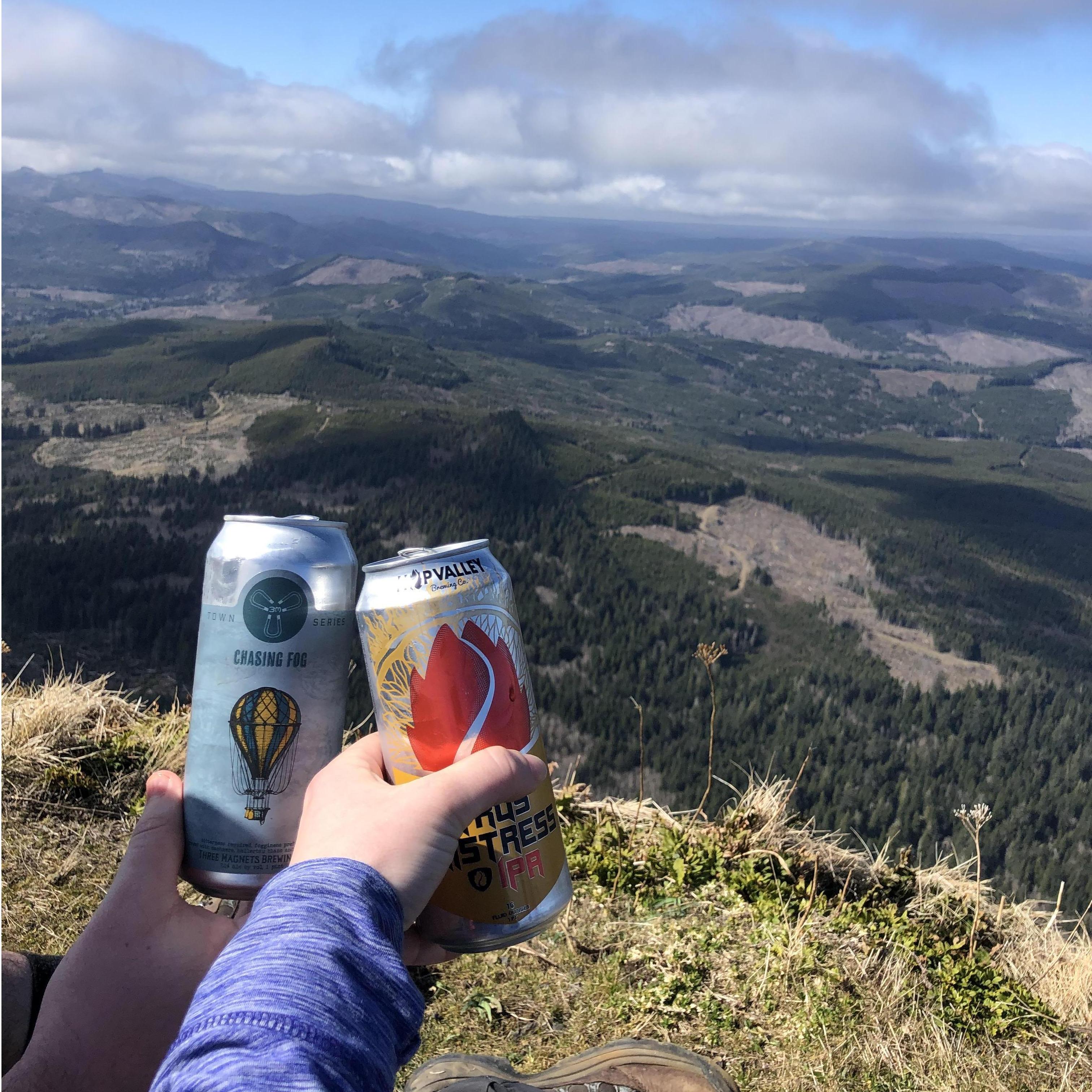 Peak Beers- our fun tradition for all of our big hikes! Pack it in, pack it out!