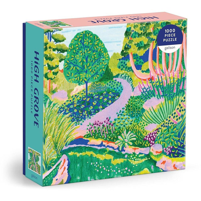 Galison High Grove – 1000 Piece Jigsaw Puzzle Featuring Beautiful Artwork of A Green Lush Landscape