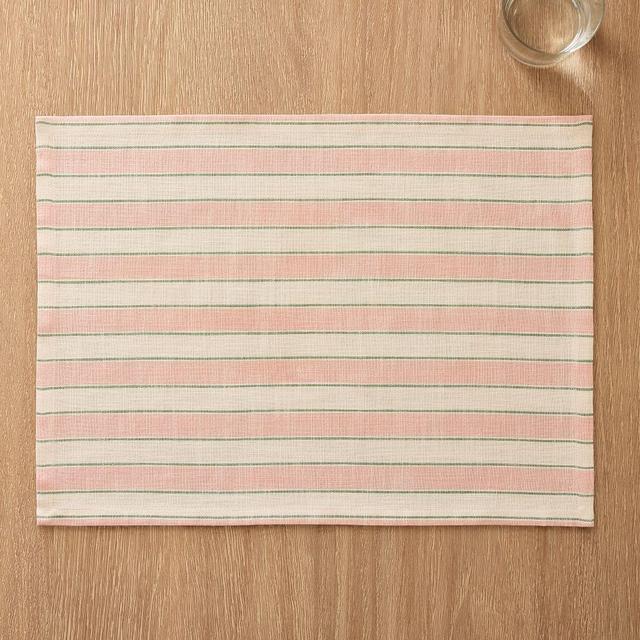 Cabana Stripe Table Linens, Placemat, Set of 2, Cotton, 14x19 in