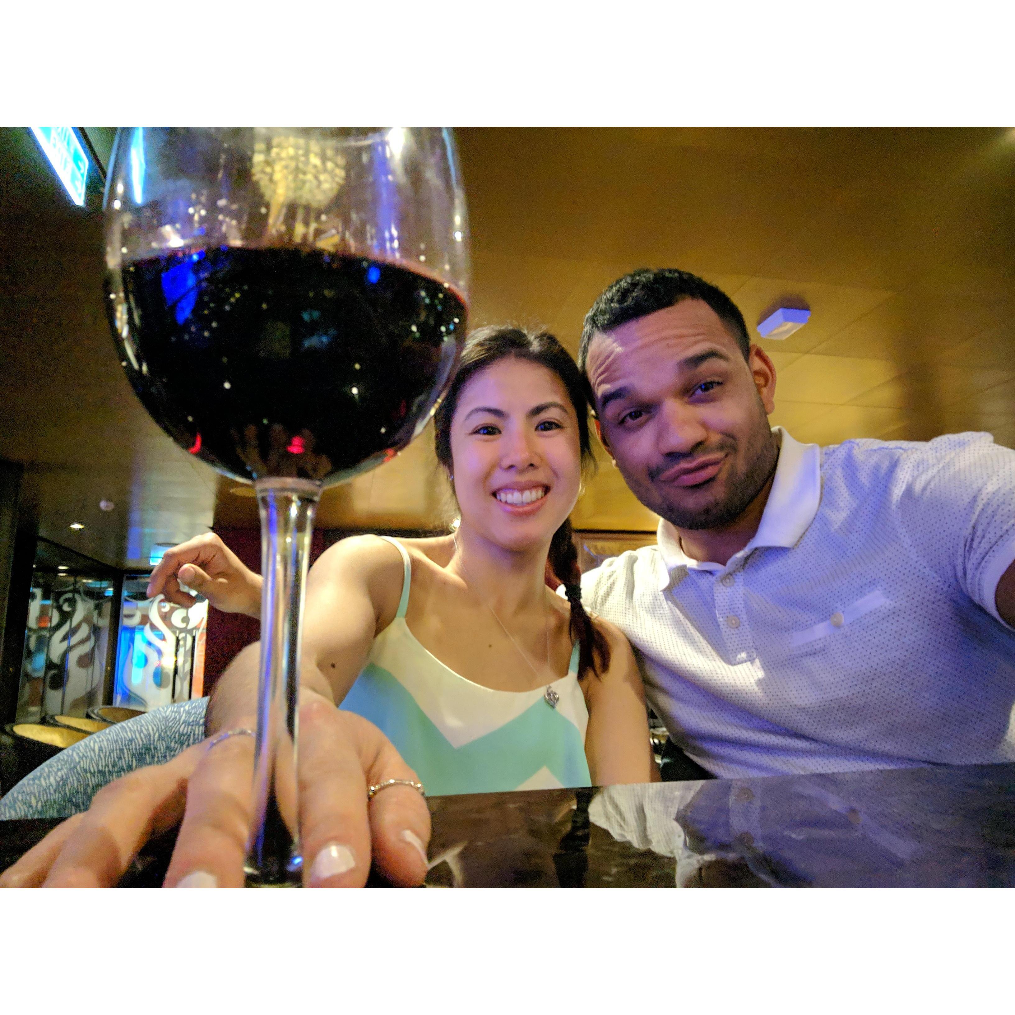 Feeling nice at sea. Cruise ship karaoke night. (April 2019)