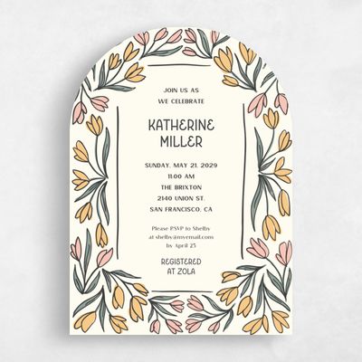 Yellow Arch Wedding Wedding Shower Invitation - Noemi Portrait