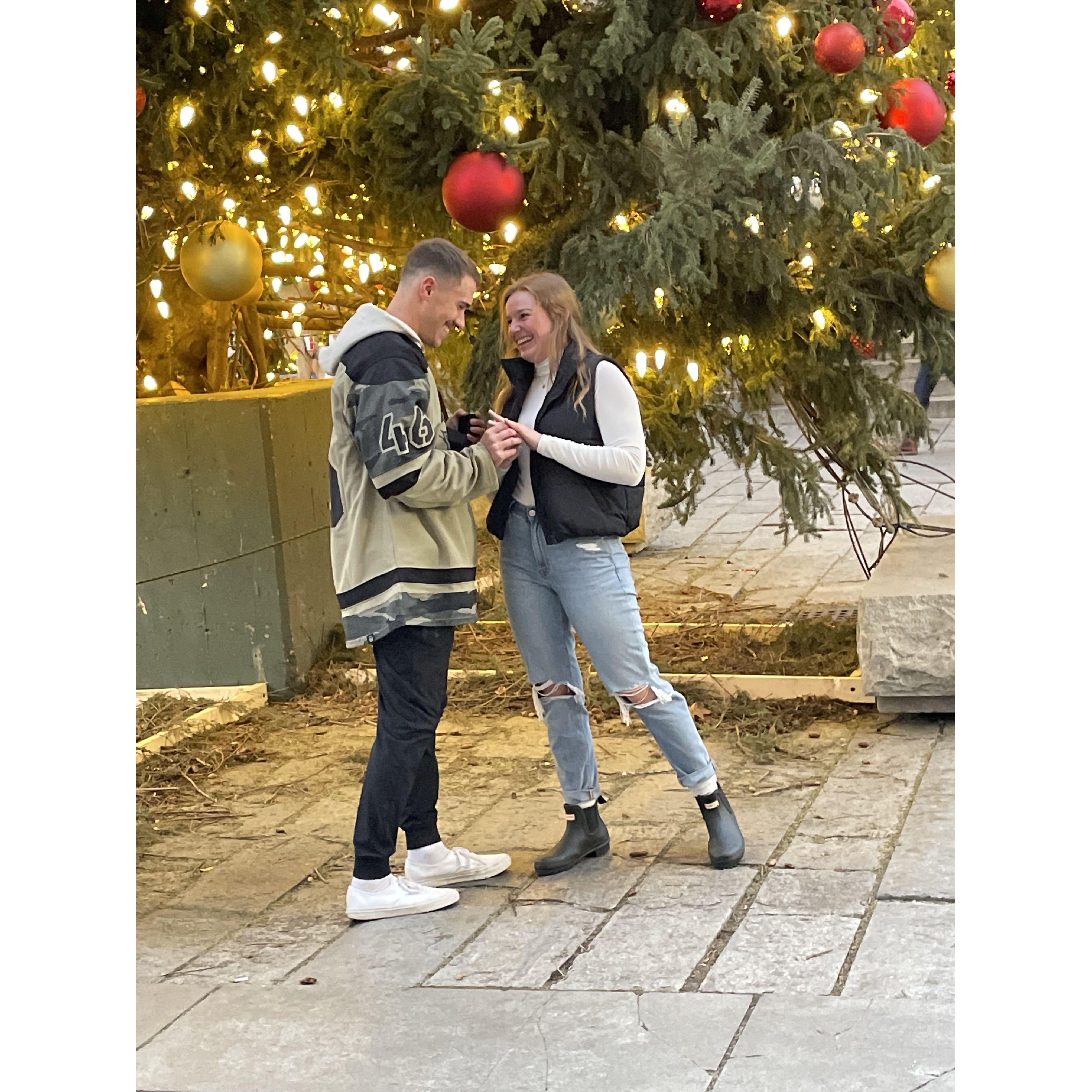 Taking a nice look at that diamond!