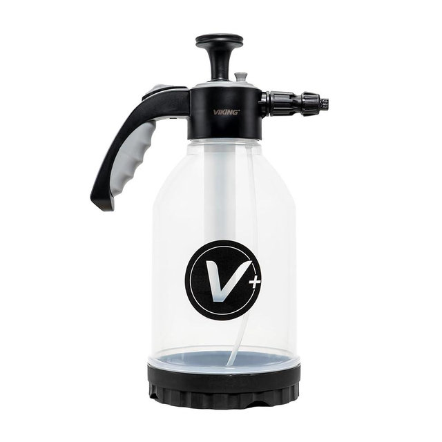 VIKING V+ Premium Foam Pump Sprayer for Car Cleaning Kit and Car Detailing Kit, Foaming Spray Bottle with Trigger Lock, Adjustable Nozzle; Clear Canister with Level Indicators; 1.25L Working Capacity
