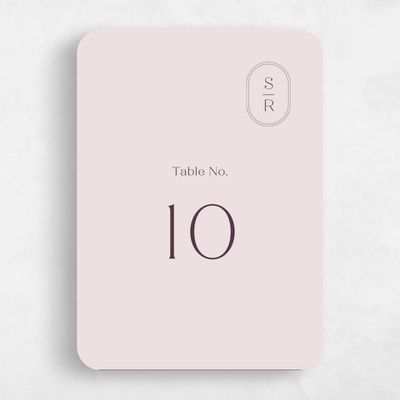 Pink Rounded Wedding Table Number - Bridgetown
