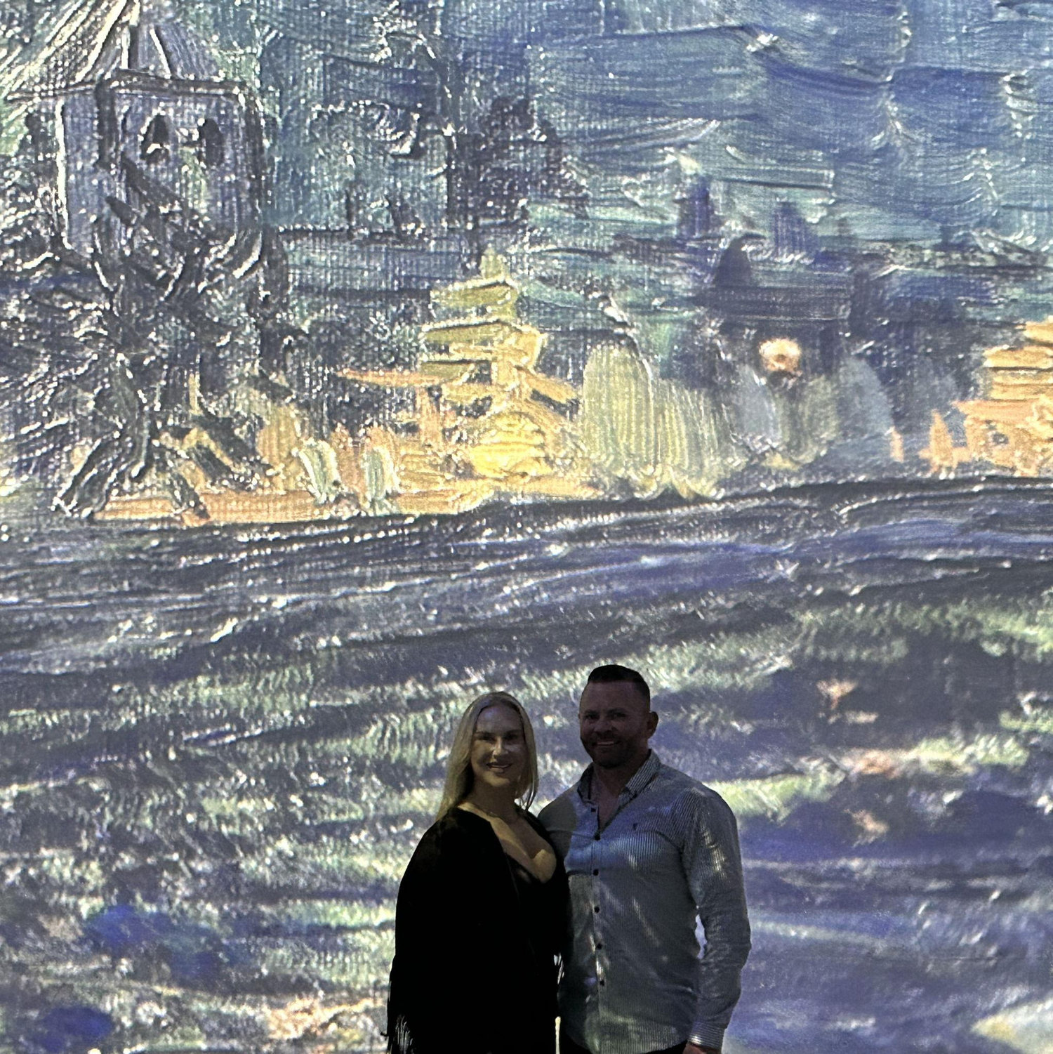 One of our first dates going to a pop up Van Gough exhibit
