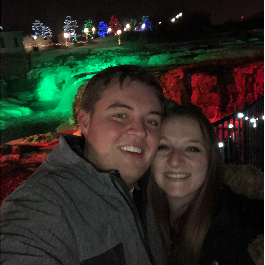 The Falls lit up at Christmas
