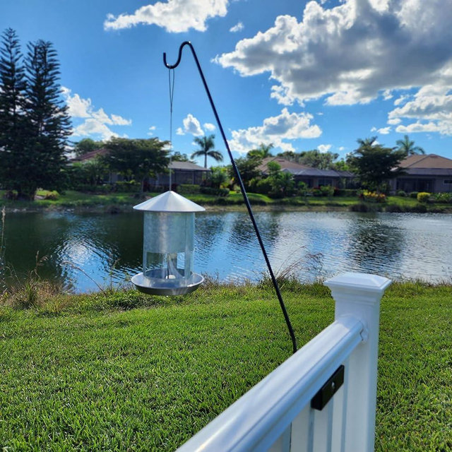 Long Hook Kits Ideal for Bird Feeders, Lighter Flower Baskets, Chimes, etc. for Vertical Spindled Deck Railings Only (34" Upright) Heavy Duty Hanger
