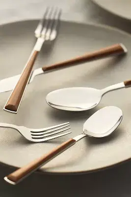 Esben Beachwood Flatware 20-Piece Place Setting