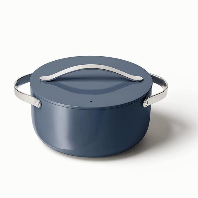 Caraway Nonstick Ceramic Dutch Oven Pot with Lid (6.5 qt, 10.5") - Non Toxic, PTFE & PFOA Free - Oven Safe & Compatible with All Stovetops (Gas, Electric & Induction) - Navy