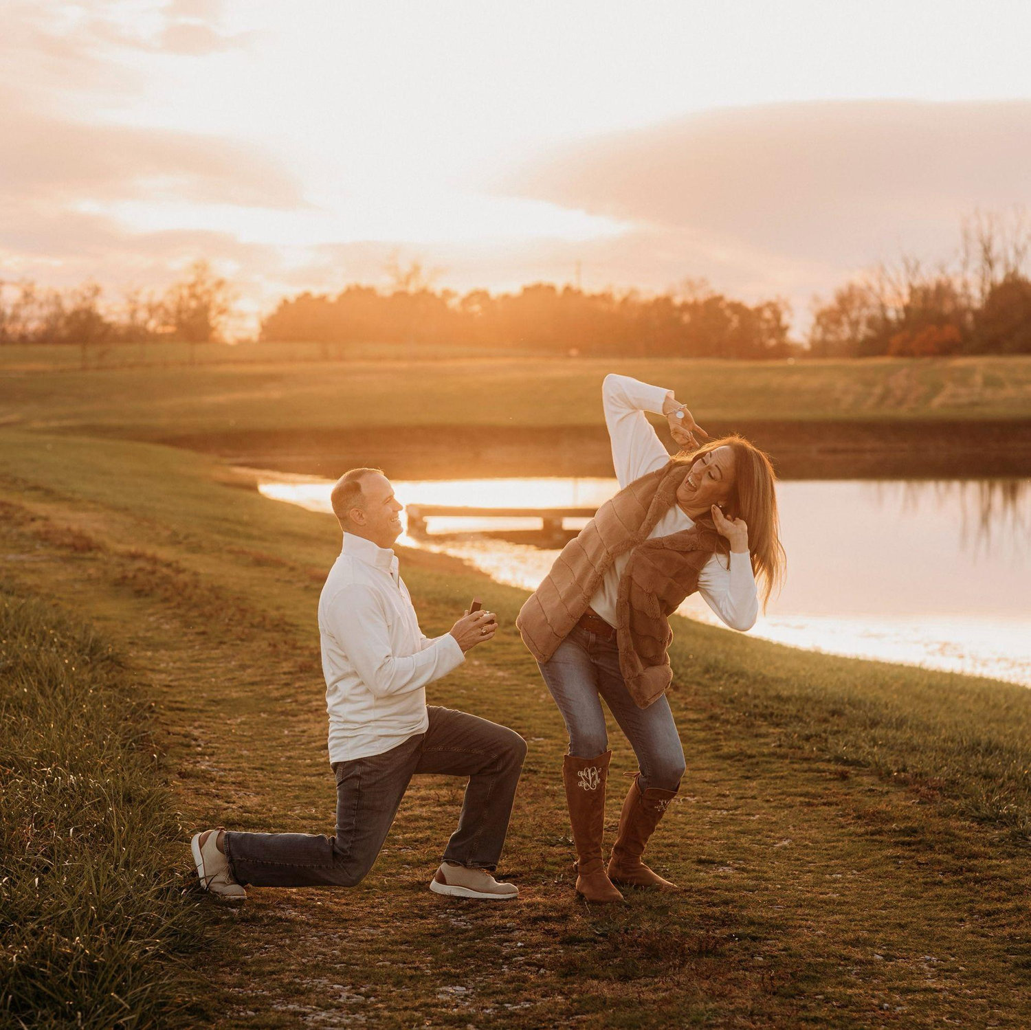 Our photographer told us to go back to back and on the count of 3 we should turn around and make the funniest face to each other.  This was what I saw when I turned around