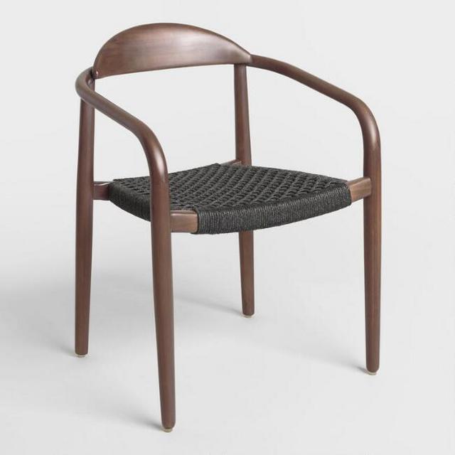 Charcoal Gray Woven Aimee Dining Chair Set of 2