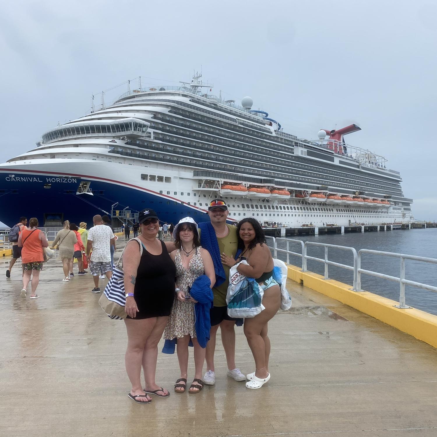 In Cozumel, Mexico with Mom and Adysen