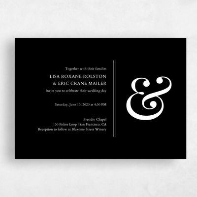 Black Landscape Wedding Invitation - Verona Landscape