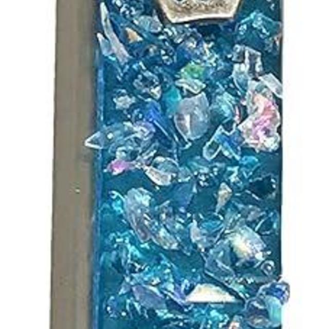 Sparkling Art Glass Mezuzah - Easy Mount Indoor or Outdoor - Weatherproof Metal Case - Gift Box and Non-Kosher Scroll Included - Hand Made in USA - Guaranteed for Life! (Sky)