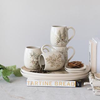 4-Piece Debossed Stoneware Dish Set
