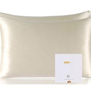 ZIMASILK 100% Pure Mulberry Silk Pillowcase 2 Pack- Beige