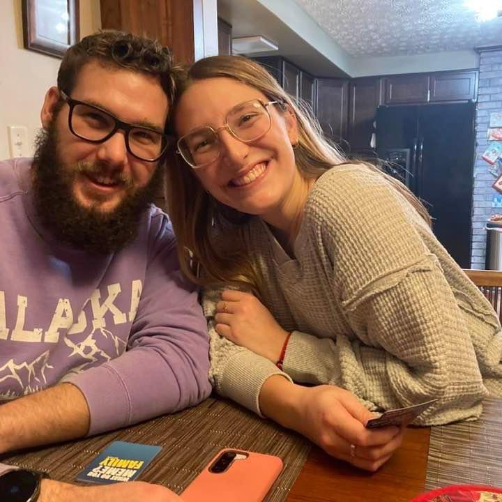 Our first picture together, New Years Eve! Playing Cards one of our favorite activities