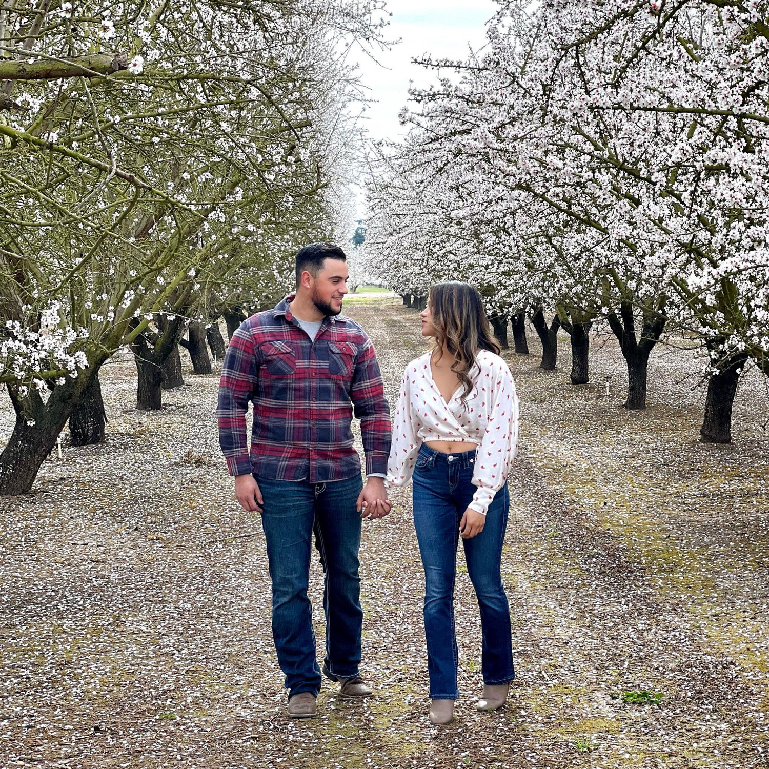 Our first "couple photoshoot" at the almond blossoms