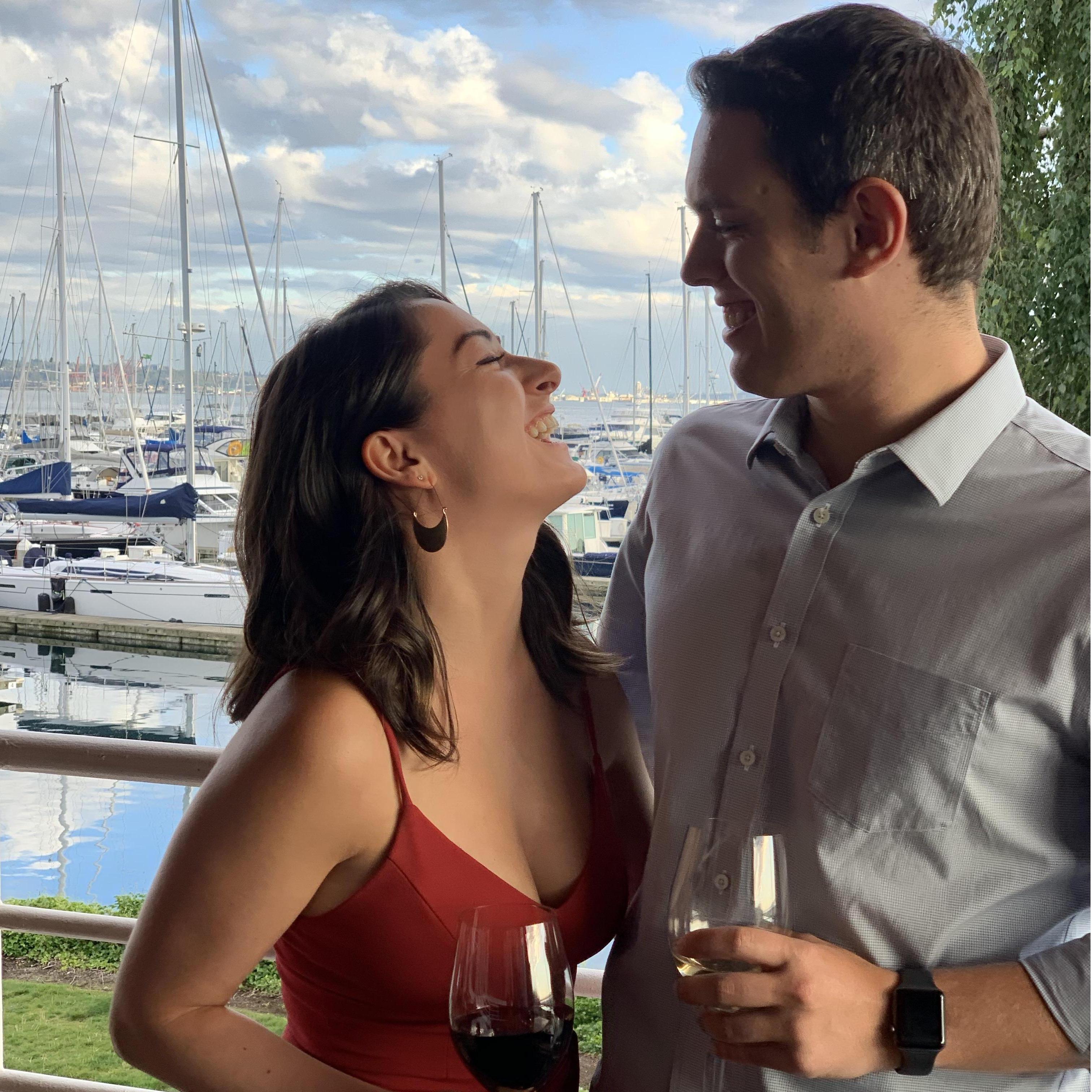 Sept 2019: Wine-ing with a smile at Palisade in Seattle.
