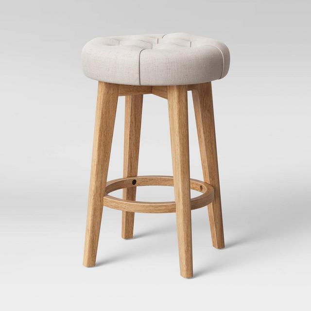 Allendale Backless Swivel Tufted Counter Height Barstool Linen - Threshold™