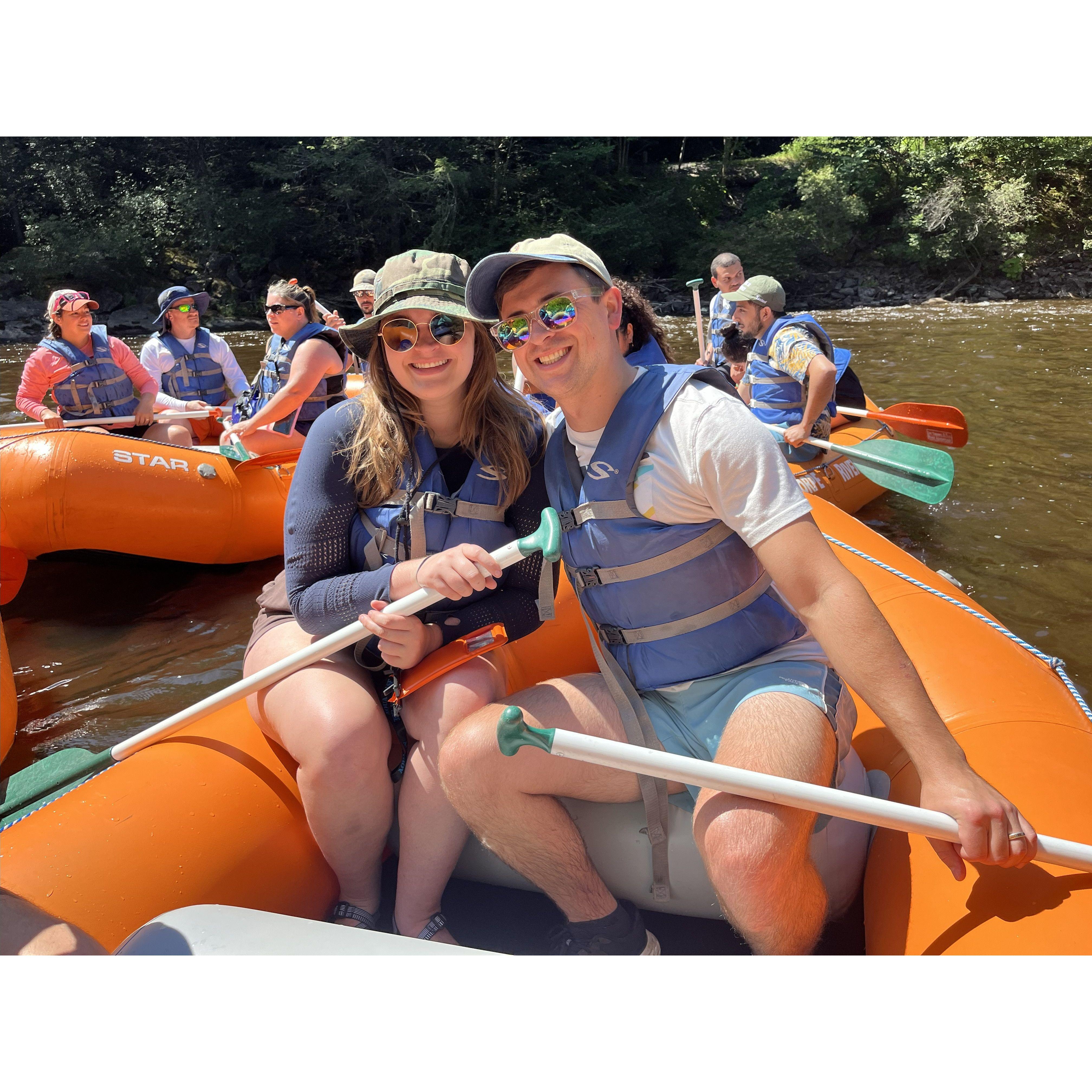 2025 - a white water rafting trip for the books w/ Jon and C-may. Not pictured: C and T actively snacking during the rapids.