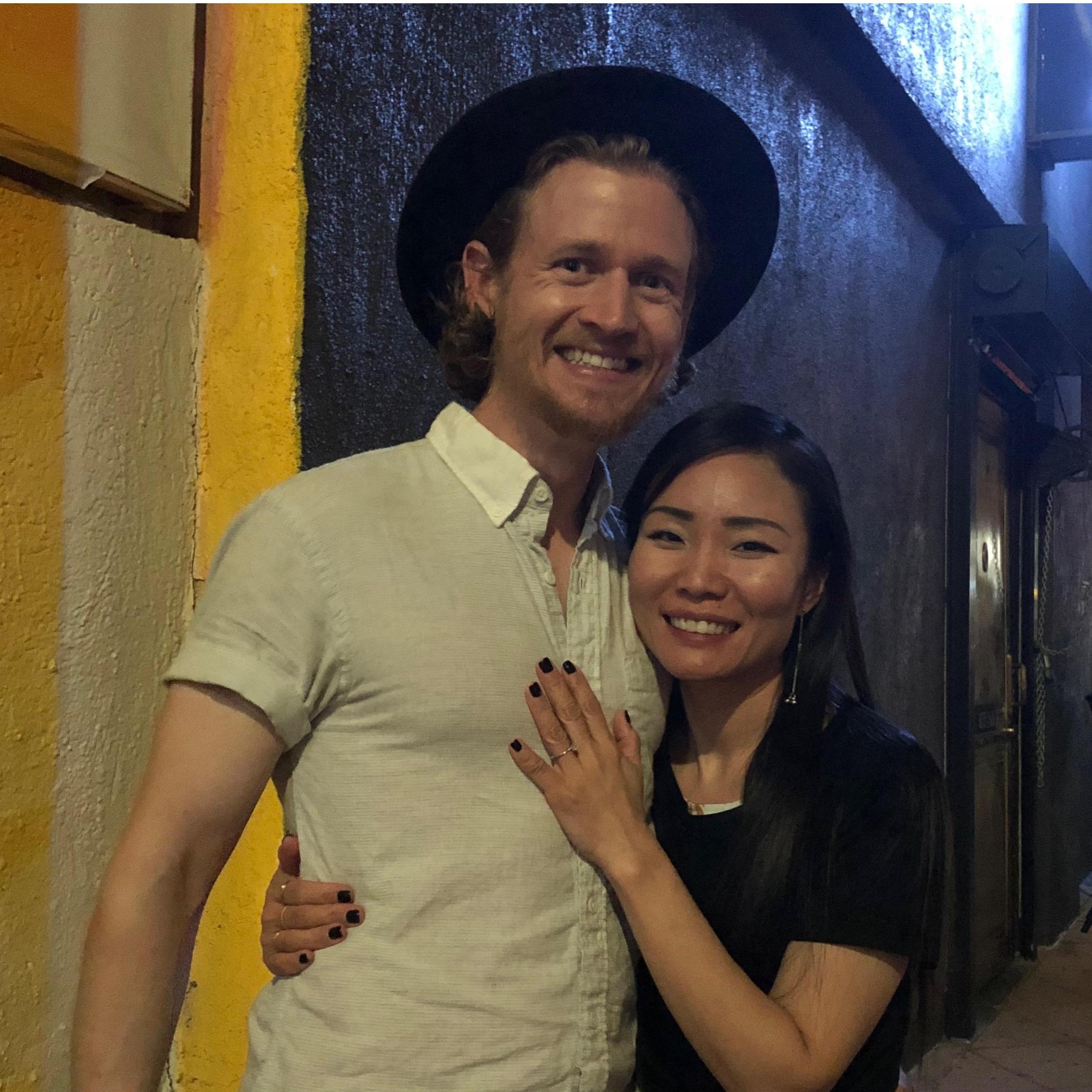 Our first photo as an engaged couple!