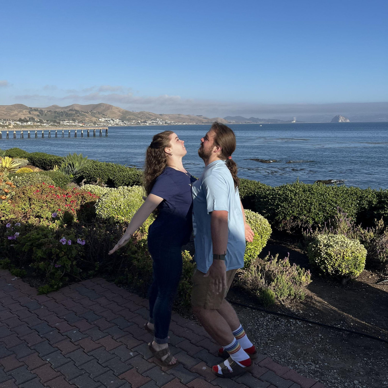 Chest bumping for the 4th of July in Cayucos.