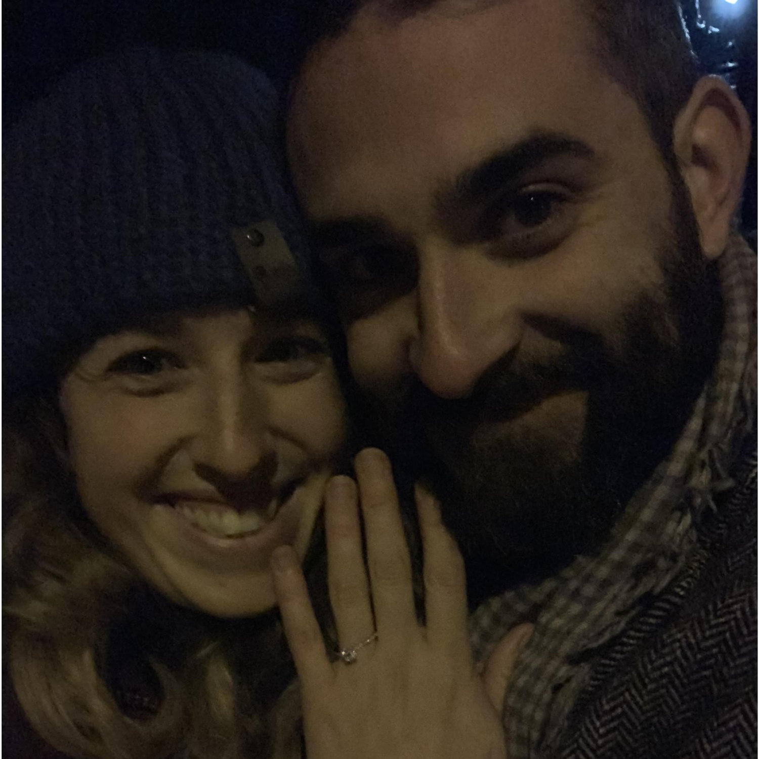 Moments after Sean proposed!