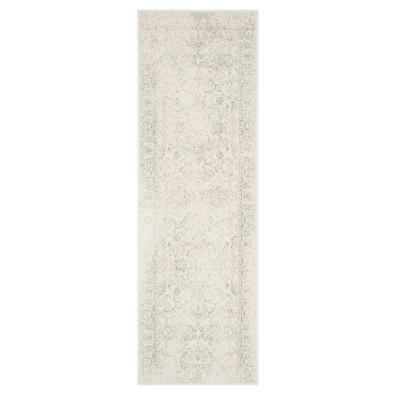 Ivory/Sage Medallion Loomed Runner 2'6"X6' - Safavieh