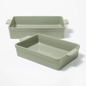 2pc Stoneware Rectangle Baking Dish Set - Figmint™