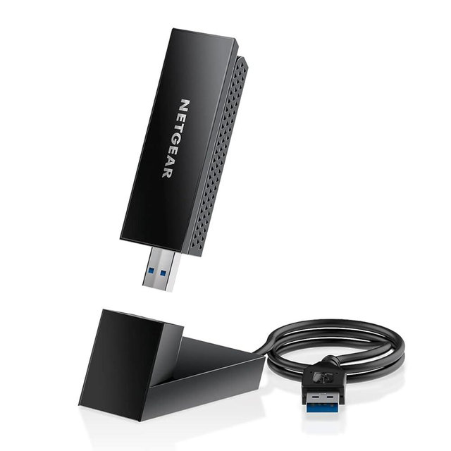 NETGEAR Nighthawk WiFi 6E USB 3.0 Adapter (A8000) - AXE3000 Tri-Band Wireless Gigabit Speed (Up to 3Gbps) - New 6GHz Band – Works with Any WiFi 6 or 6E Router Or Mesh System - for Windows PC