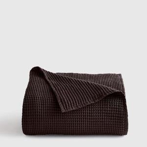 Organic Waffle Bed Blanket in Espresso