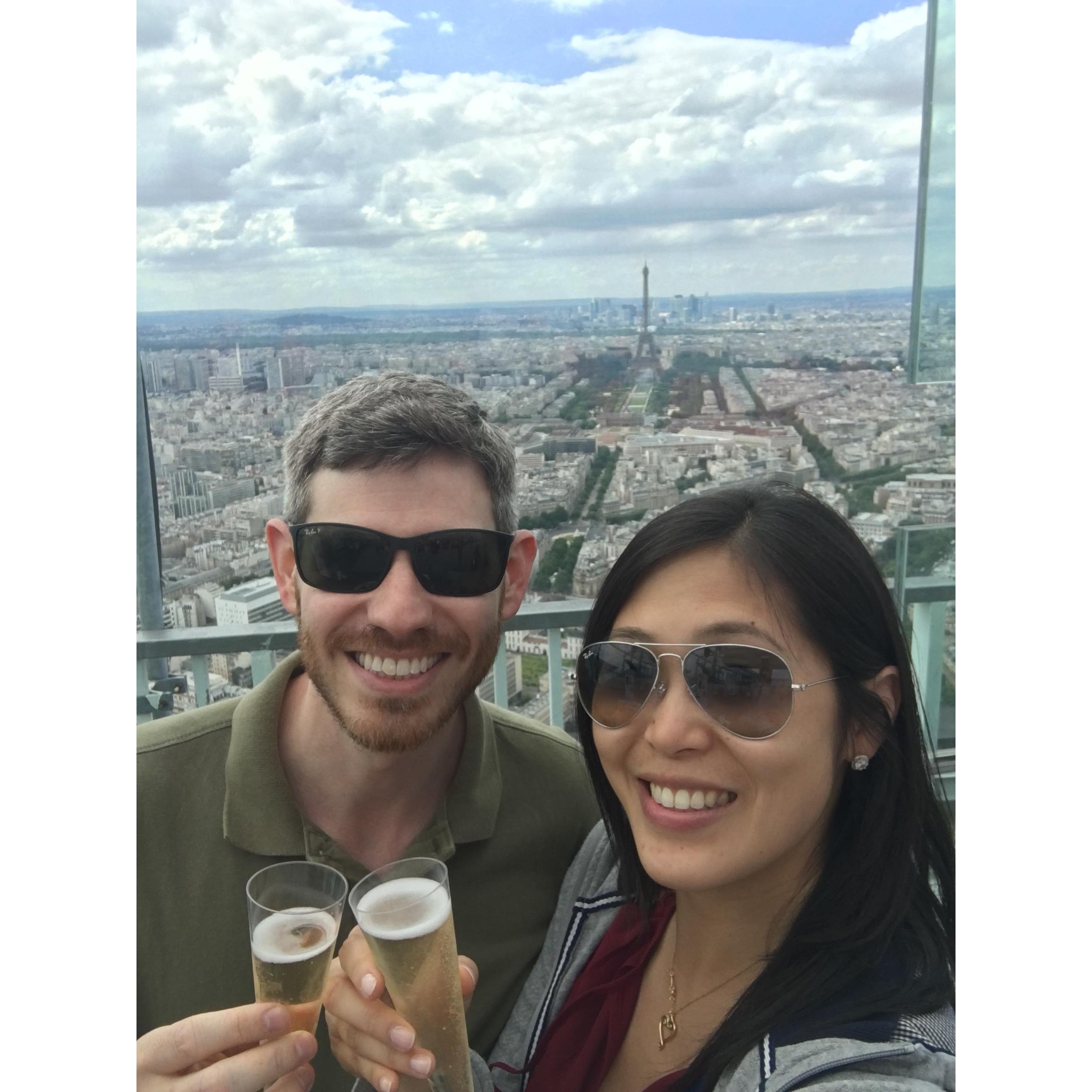 Checking out great views on top of the Montparnasse building. June, 2019