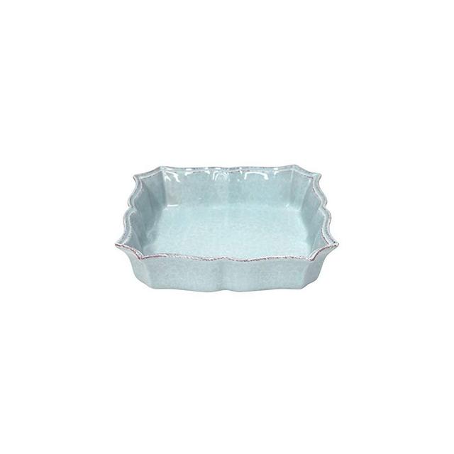 Casafina Impressions Collection Stoneware Ceramic Sq. Baker 9", Robin's Egg Blue
